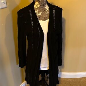 NWT Chic Black Open-Front Cardigan